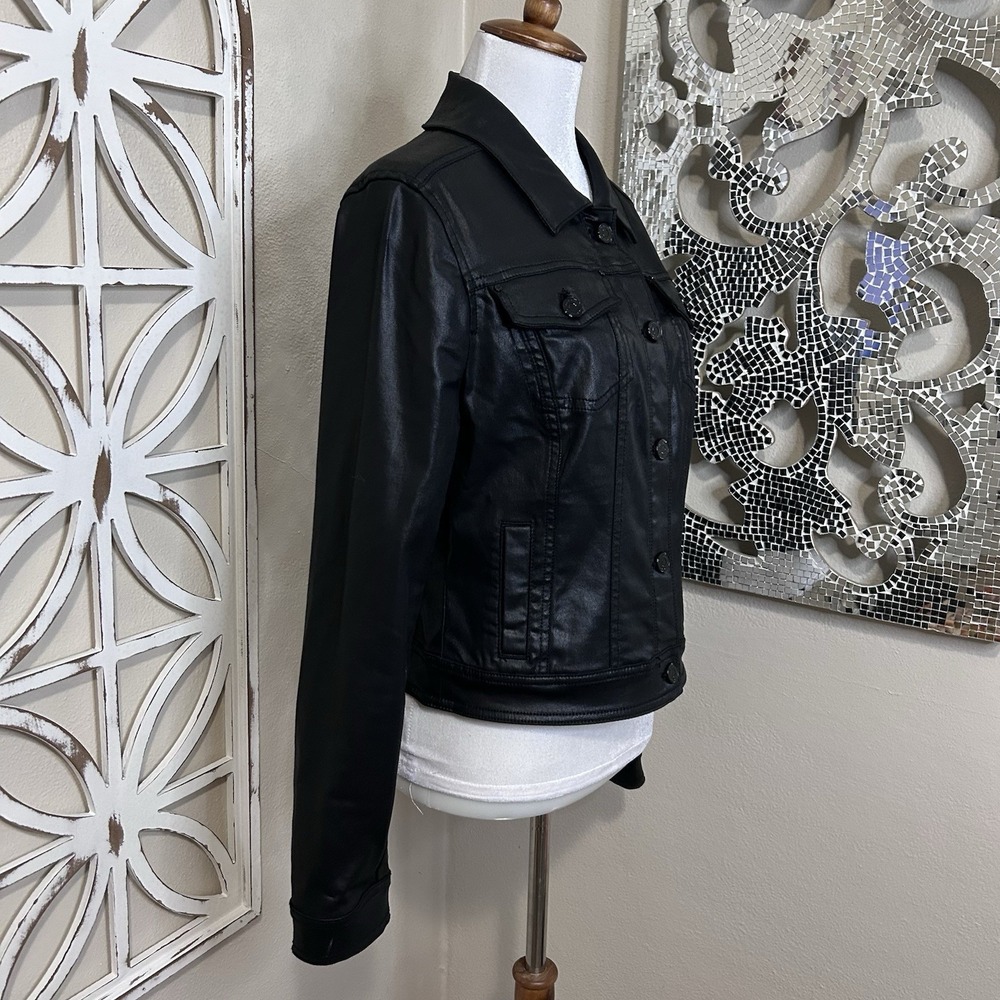 White House Black Market SIZE 10 Stretch Moto Jacket Goth Grunge - Picture 2 of 6